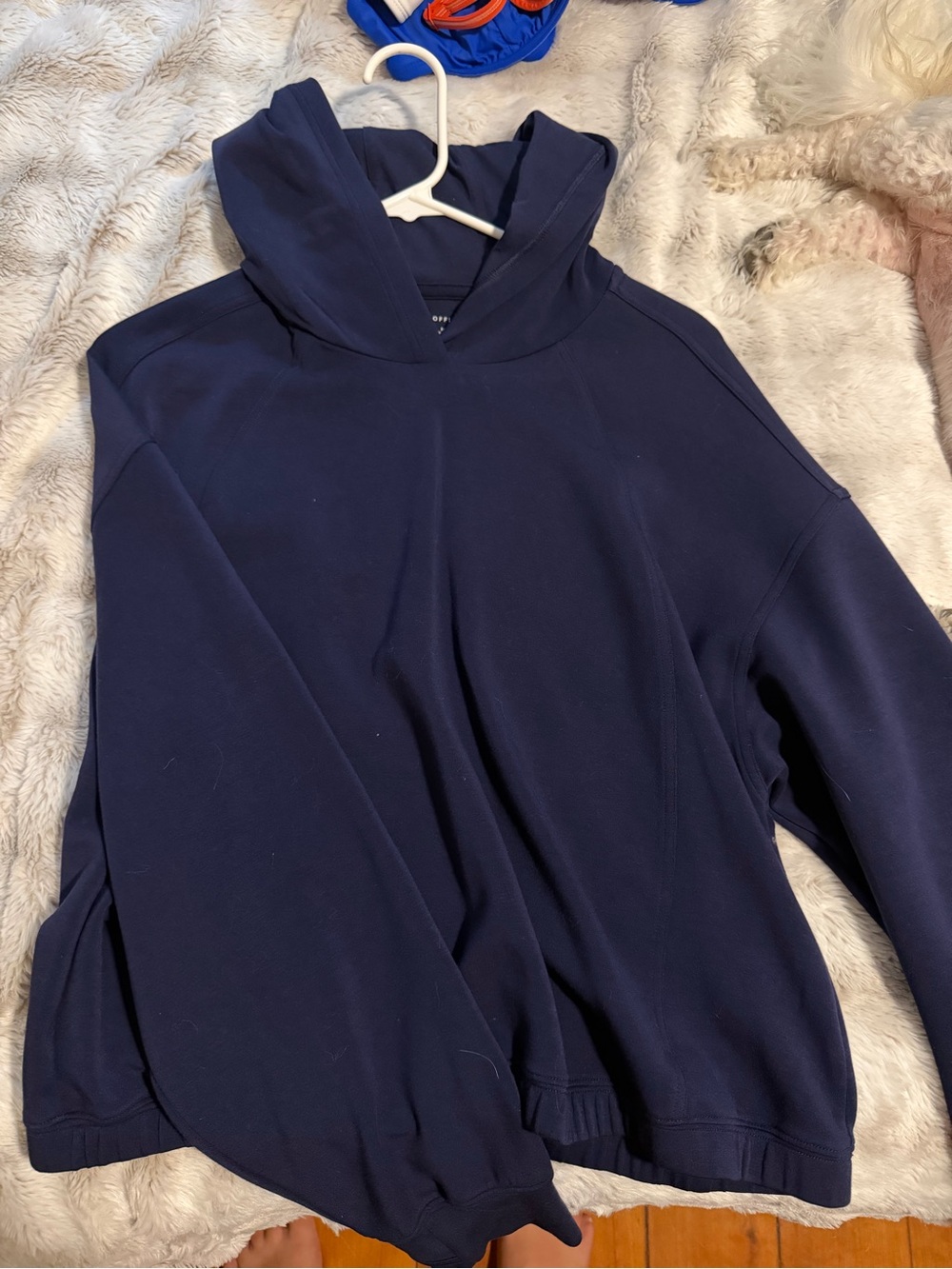 Women's Navy Hooded Sweatshirt - Lightweight Everyday Pullover